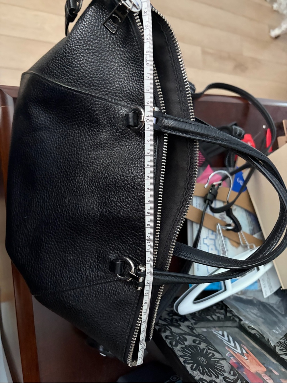Coach Black Pebbled Leather Shoulder Bag with Silver Hardware - Picture 5 of 6